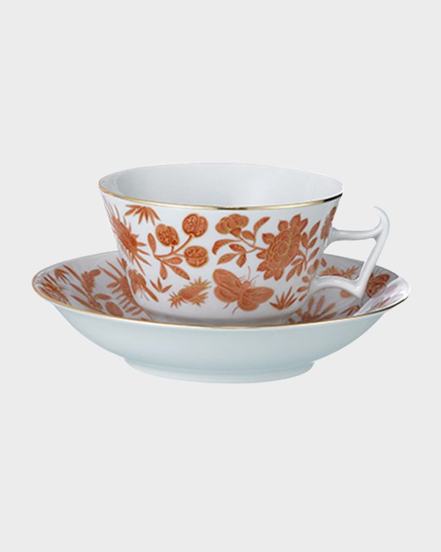 Sacred Bird & Butterfly Teacup & Saucer Plate