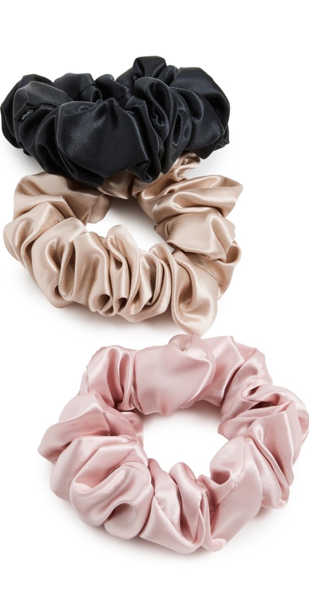 Slip Set of 3 Large Silk Scrunchies Mult