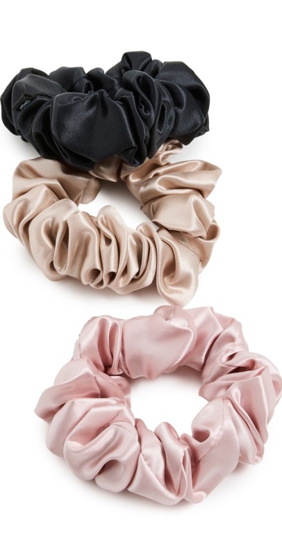 Slip Set of 3 Large Silk Scrunchies Mult
