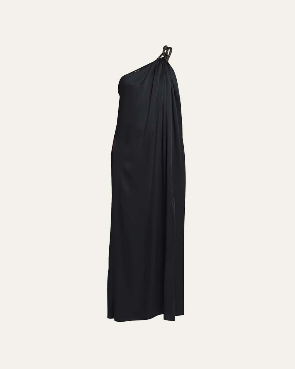Falabella One-Shoulder Gown with Crystal Detail