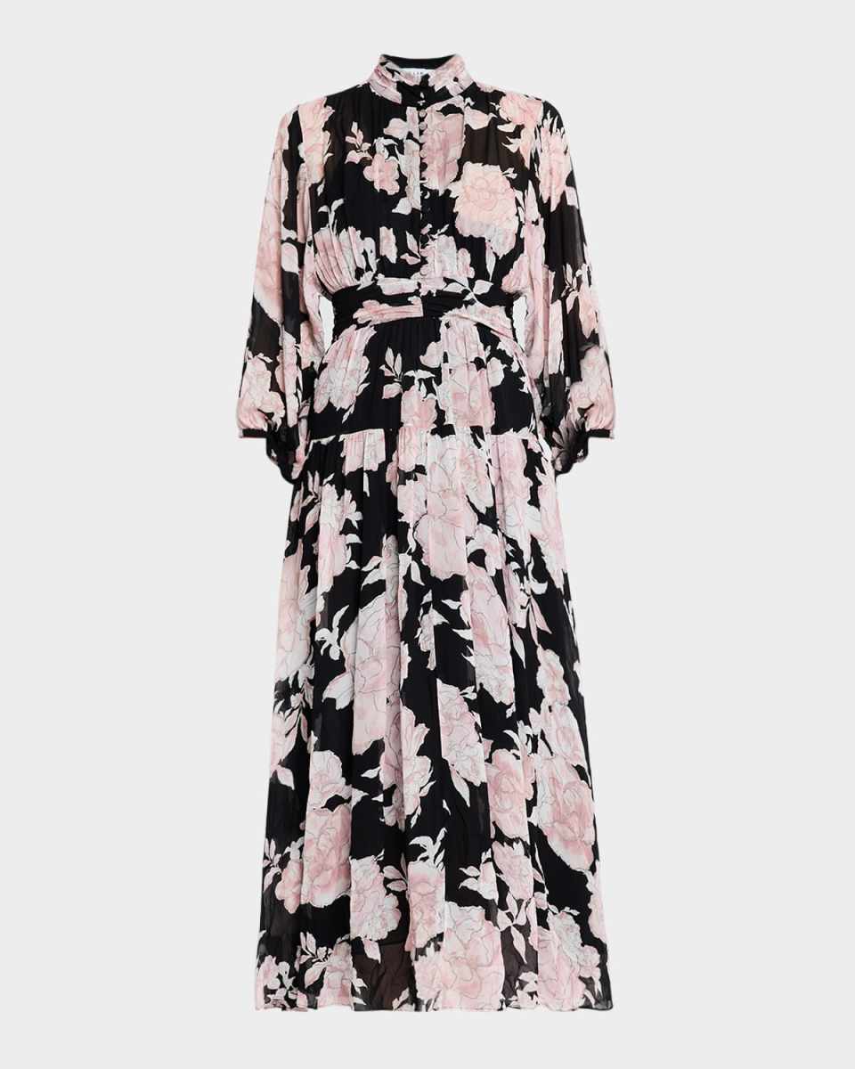 Jolie Floral-Print Button-Front Midi Dress