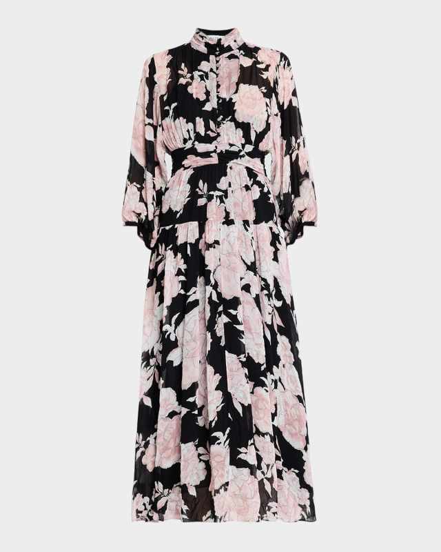 Jolie Floral-Print Button-Front Midi Dress