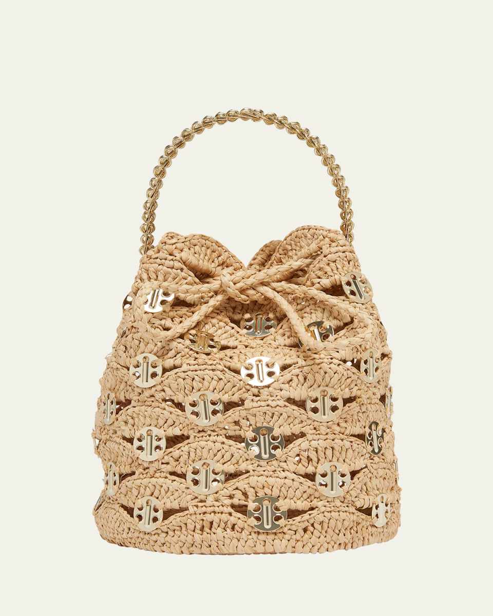 Sac a Main Disc-Link Raffia Bucket Bag