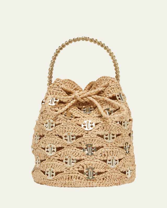 Sac a Main Disc-Link Raffia Bucket Bag