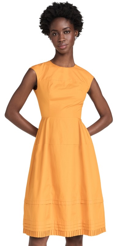 Marni Cotton Poplin Sleeveless Dress Light Orange