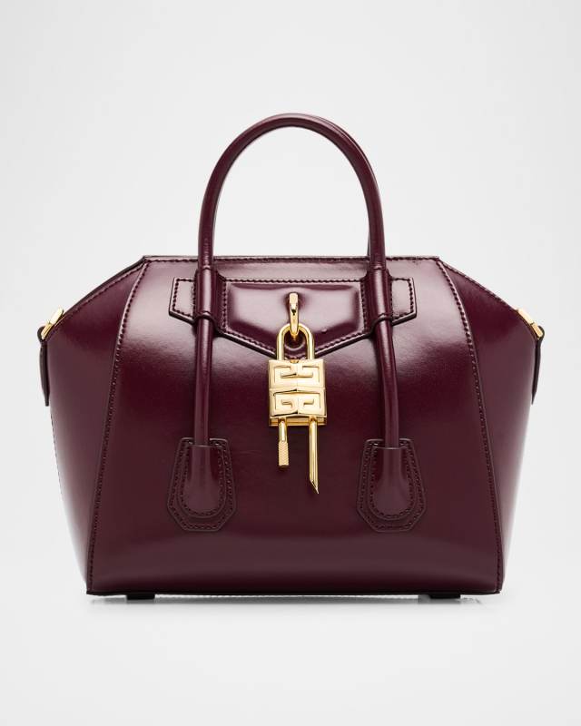 Antigona Lock Mini Top Handle Bag in Box Leather