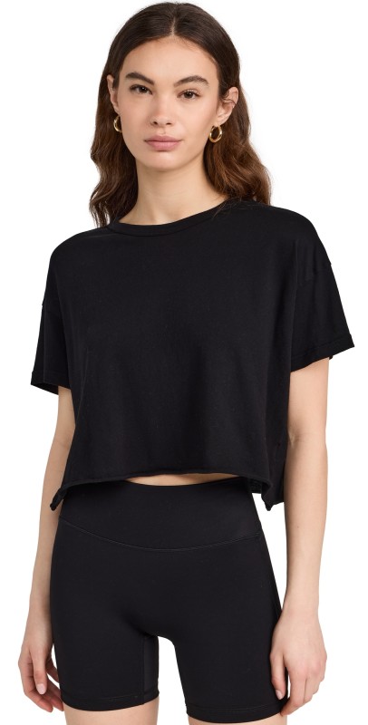 Year of Ours YOS Cropped Tee Black
