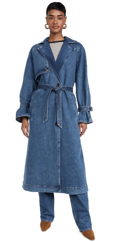 BAUM UND PFERDGARTEN Delilah Trench Coat Classic Blue Denim