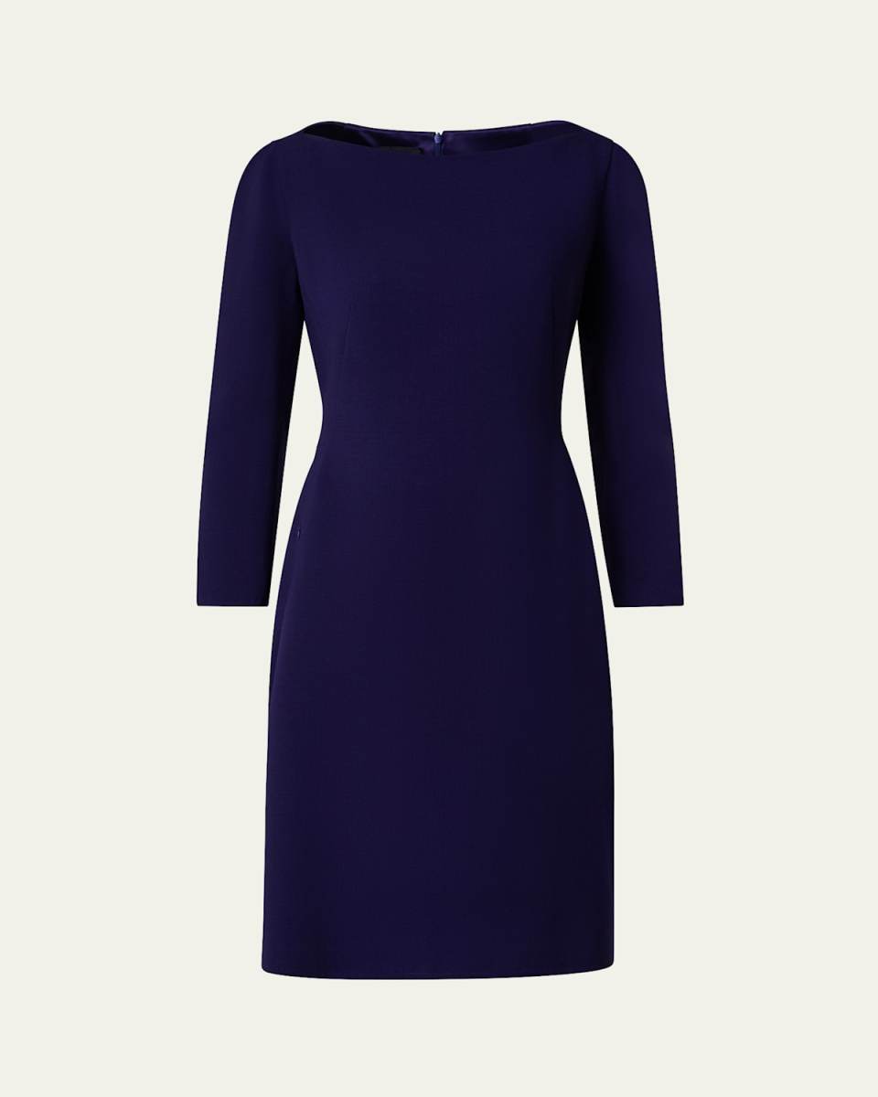 Double-Face Wool Sheath Dress