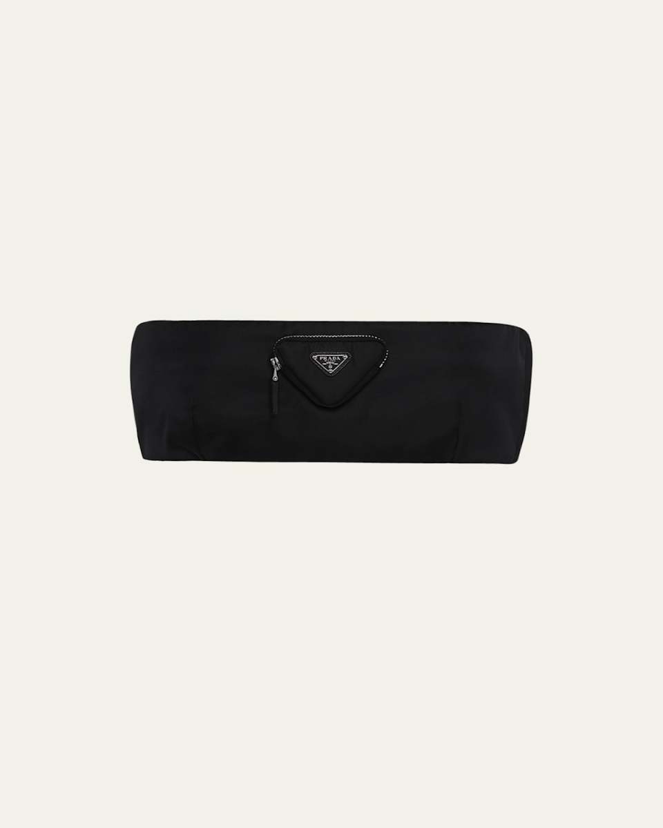 Re-Nylon Bandeau Top with Pocket
