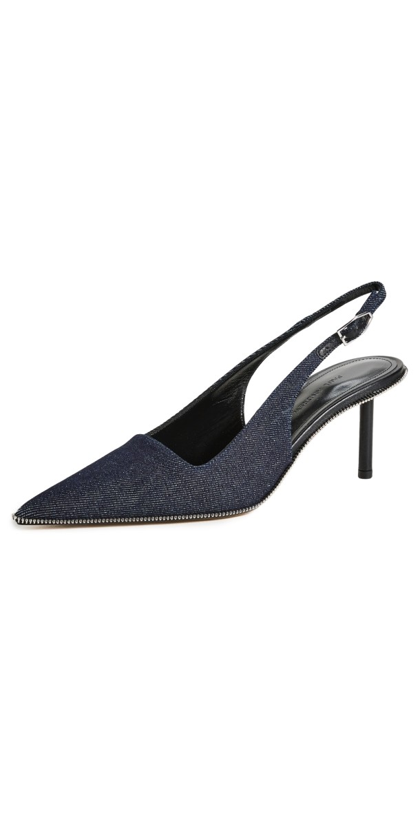Paul Andrew Spike Sling Zip Heels Indigo