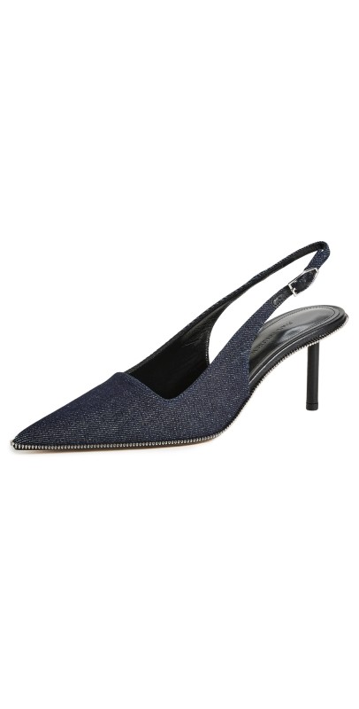 Paul Andrew Spike Sling Zip Heels Indigo