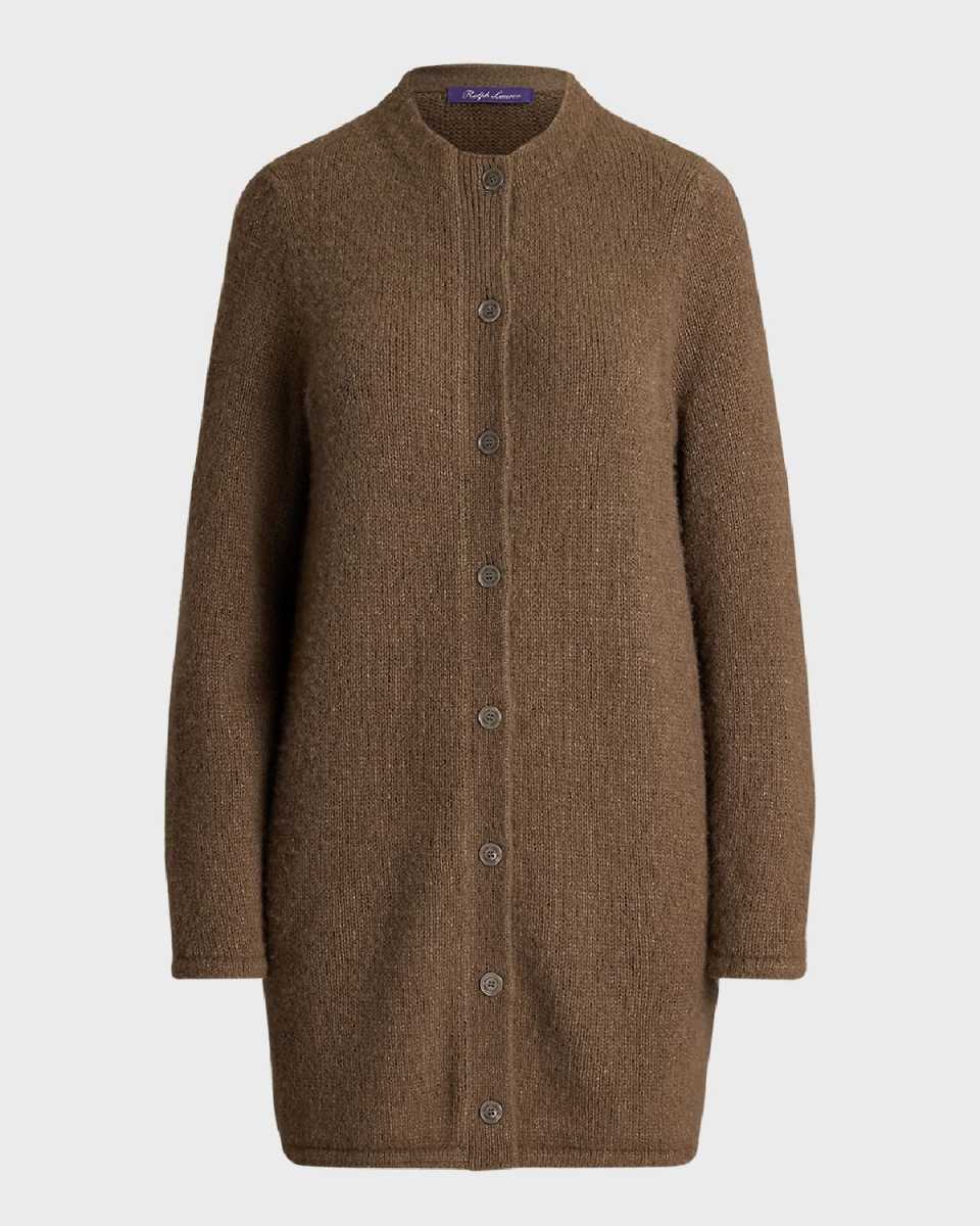 Brushed Cashmere-Silk Cocoon Cardigan