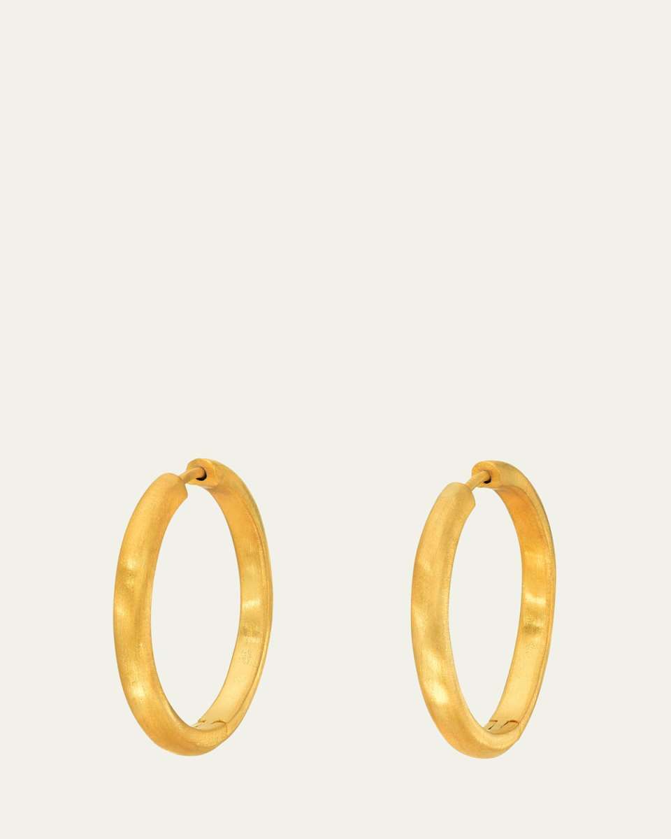18K Yellow Gold Signature 24mm Hoop Earrings