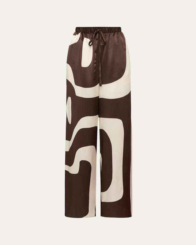 Freddie Wide-Leg Silk Pants