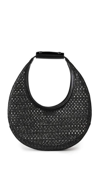 STAUD Moon Woven Tote Bag Black