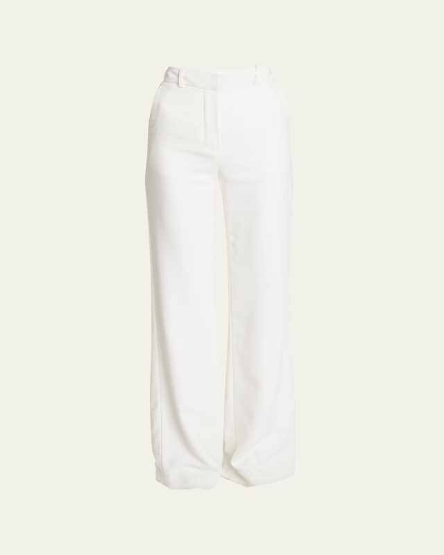 High Waist Crepe Flare Pants