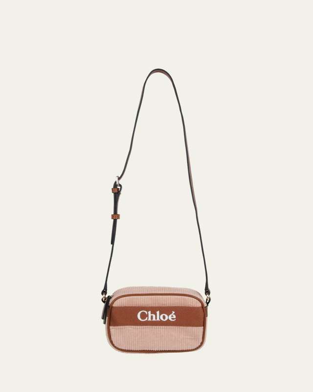 Girl's Faux Shearling Logo Crossbody Bag
