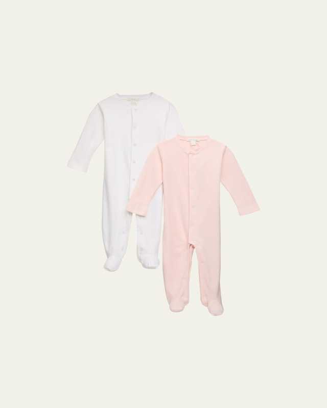 Kid's Pointelle Embroidered Angel Wings Footie, Size Newborn-