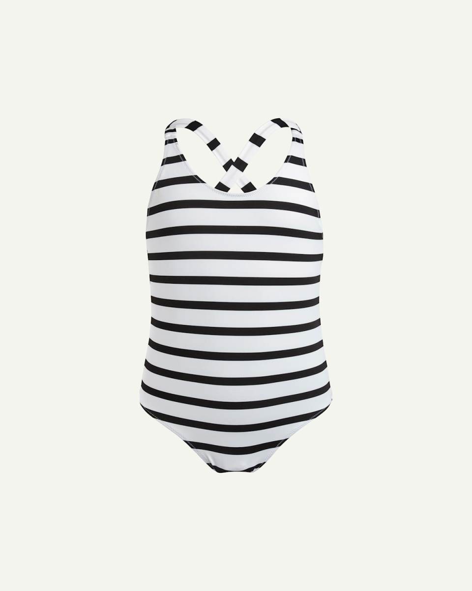 Girl's Rayures Striped One-Piece Swimsuit, Size 2-14