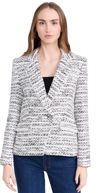 Generation Love Eliza Tweed Blazer White/Black