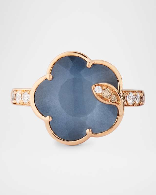 Ton Joli 18K Rose Gold Diamond and Moonstone-Onyx Statement Ring