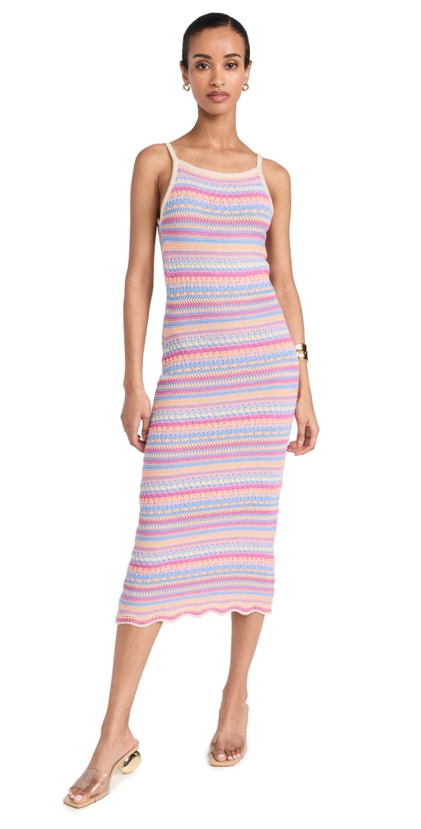 Z Supply Santa Cruz Stripe Dress Raspberry Sorbet