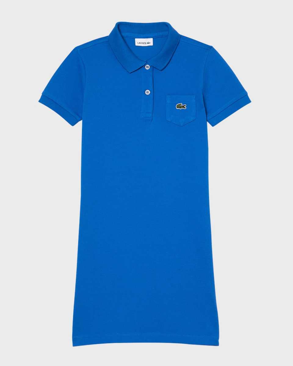 Girl's Embroidered Crocodile Pique Polo Dress, Size 2-