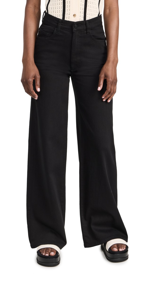 DL1961 Hepburn Wide Leg: High Rise Vintage Jeans Jet Black