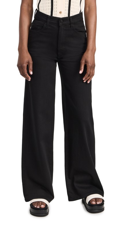 DL1961 Hepburn Wide Leg: High Rise Vintage Jeans Jet Black