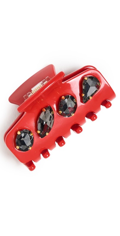 Lele Sadoughi Mini Crystal Claw Clip Red
