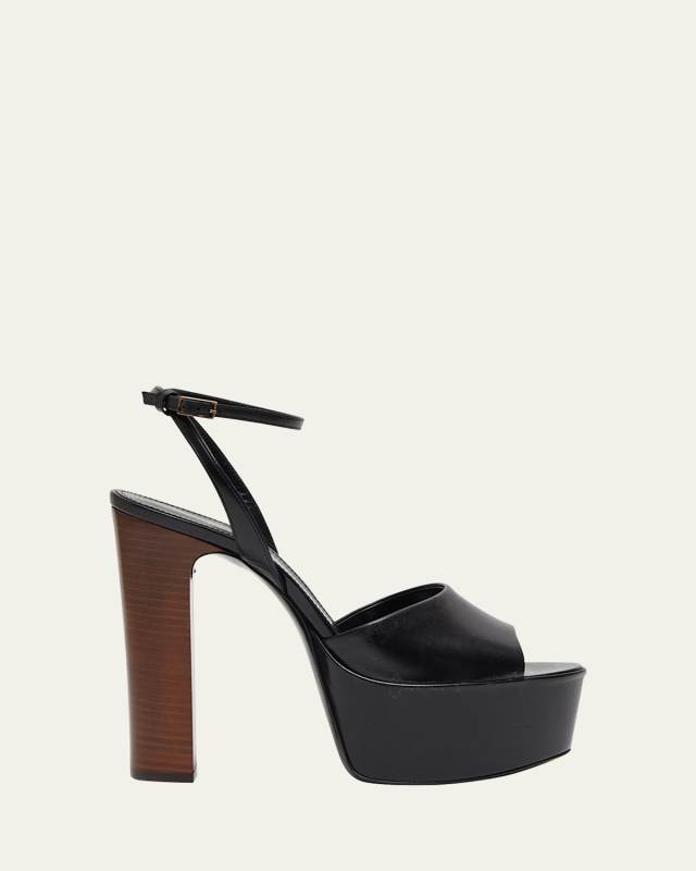 Jodie Leather Ankle-Strap Platform Sandals