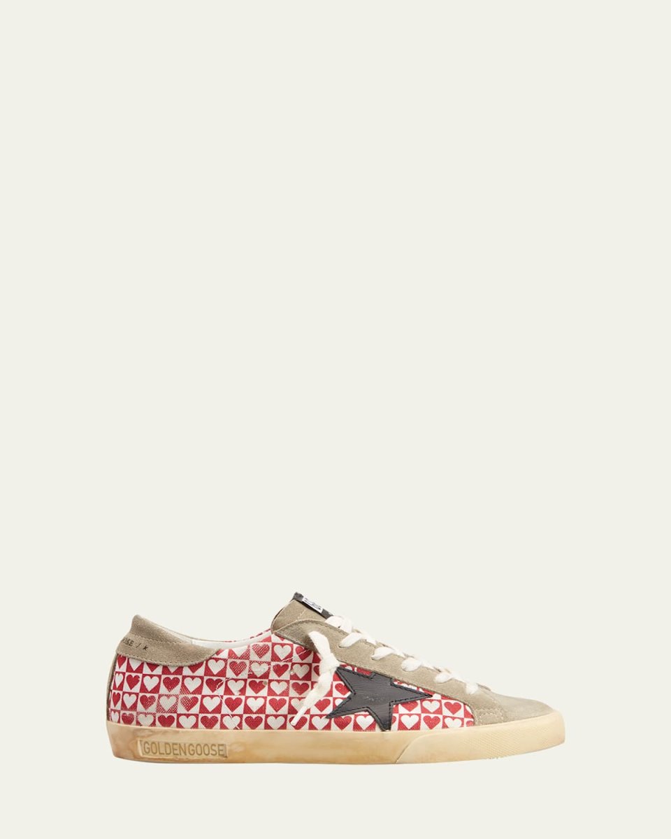 Superstar Heart-Printed Canvas Low-Top Sneakers
