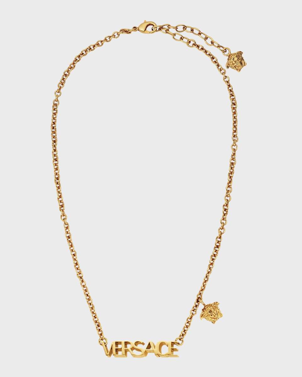 Logo Text Pendant Necklace