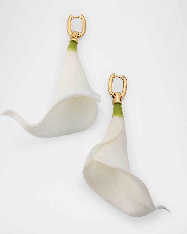 Calista Drop Earrings, White
