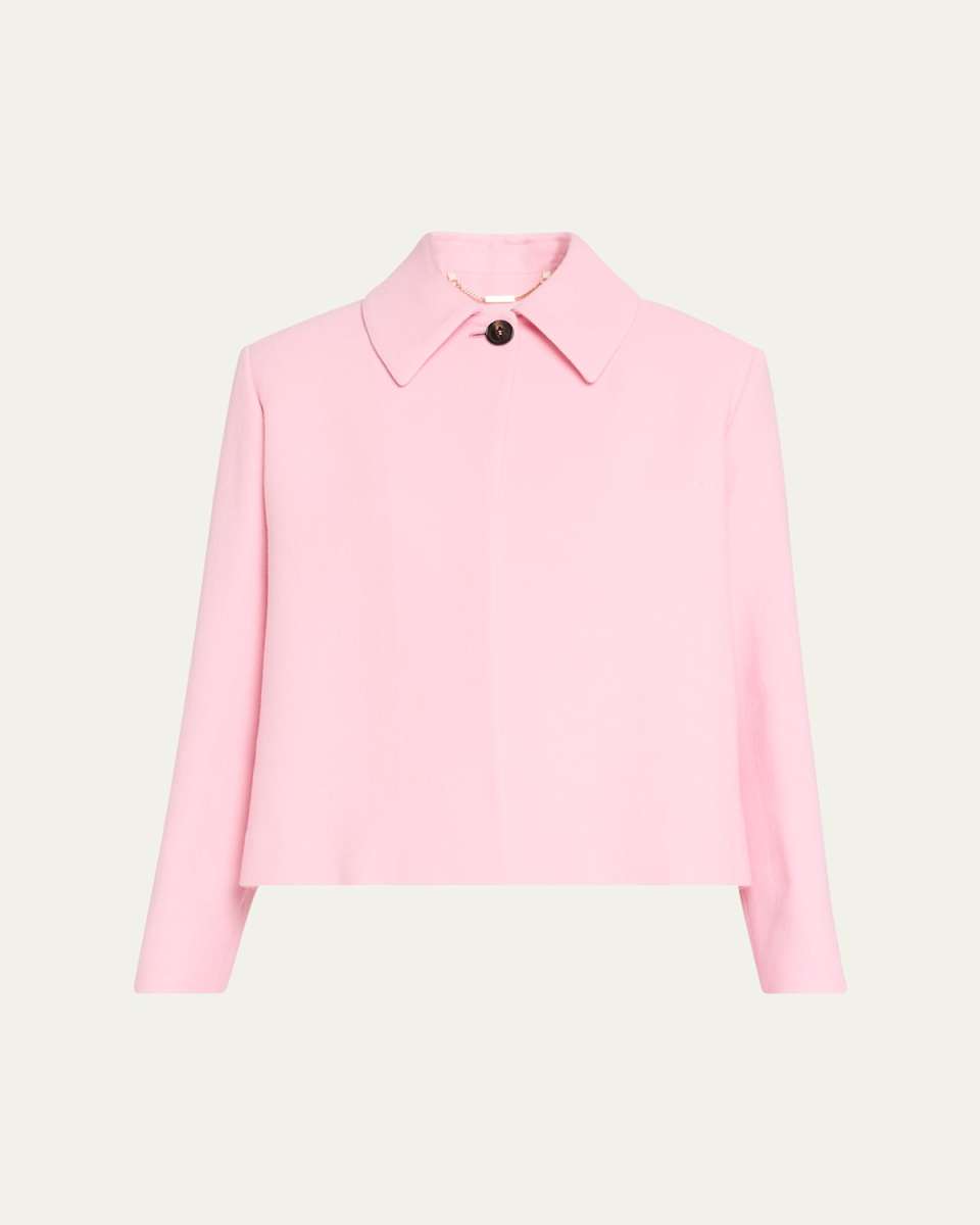 Boxy Wool Crepe Jacket