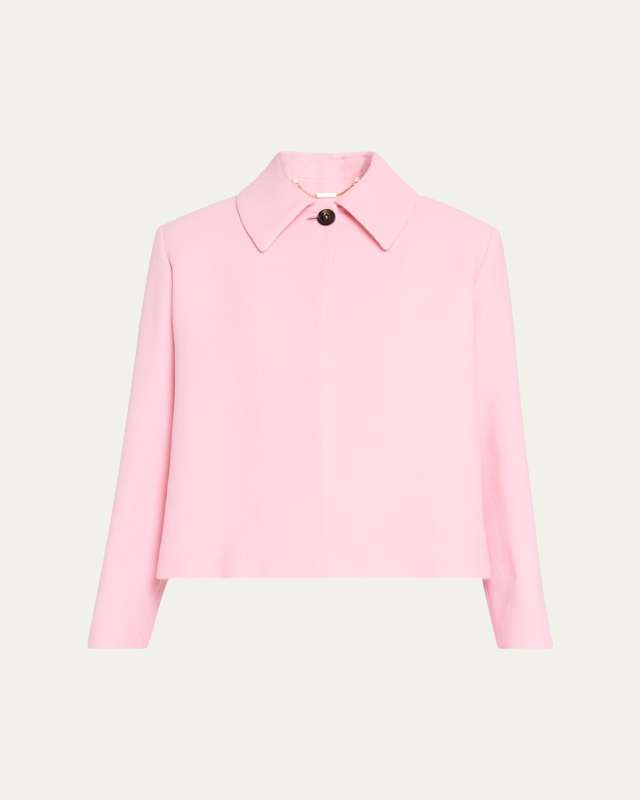 Boxy Wool Crepe Jacket