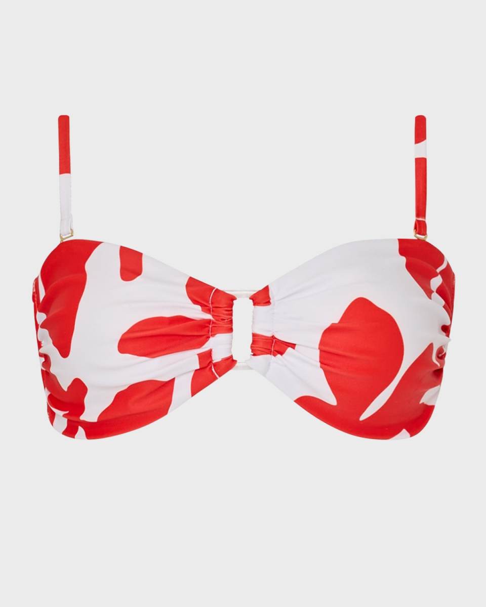 Printed Bandeau Bikini Top