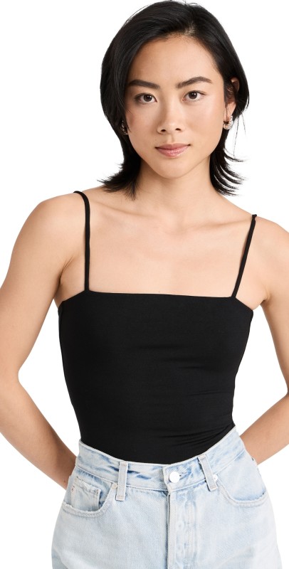 RE ONA Bradshaw Thong Bodysuit Black