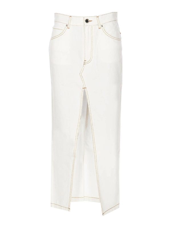 Pinko Jupe Longue - Blanc