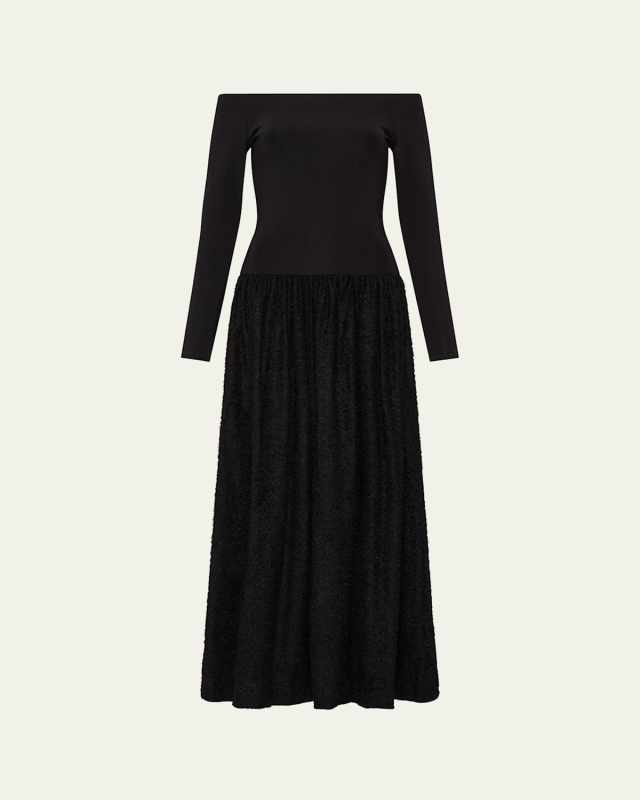 Versa Off-Shoulder A-Line Maxi Dress