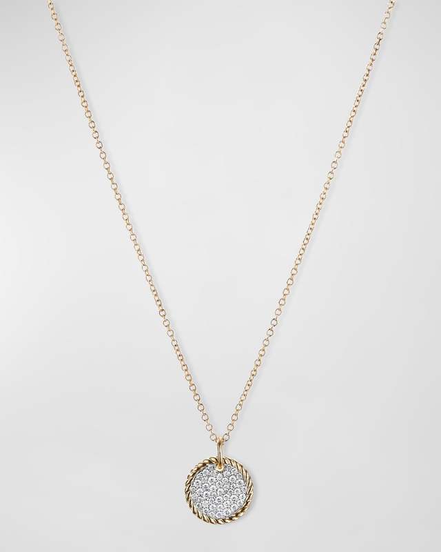 Cable Collectibles Pave Charm Necklace with Diamonds in 18k Gold