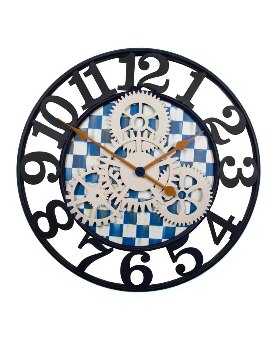 Royal Check Small Farmhouse Wall Clock