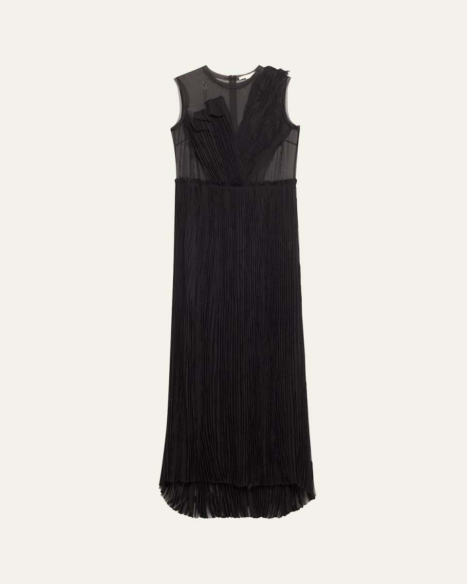 Tree Fil Coupe Pleated Applique Dress