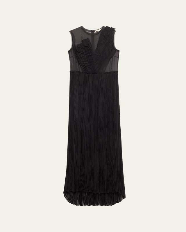 Tree Fil Coupe Pleated Applique Dress