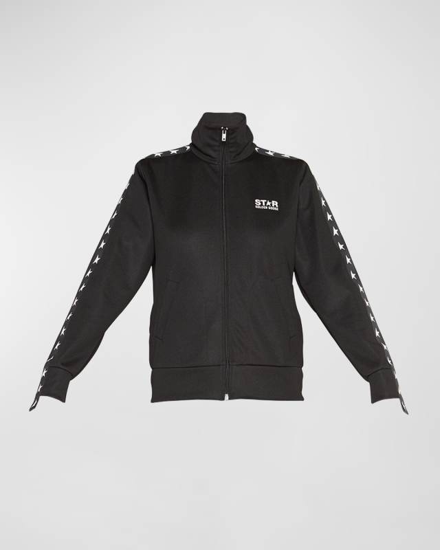 Grosgrain-Trim Tech Jersey Track Jacket