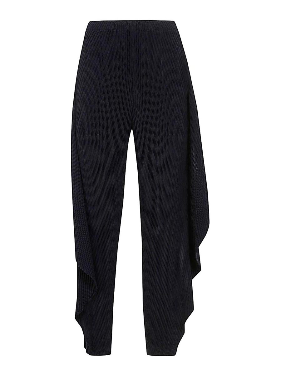 Pleats Please Issey Miyake Pantalons Décontractés - Bleu