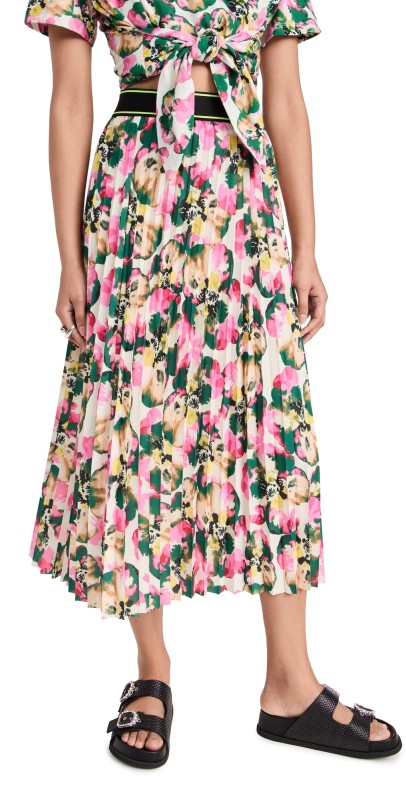 Le Superbe Warhol Floral Pleated Skirt Warhol Floral Vibrant