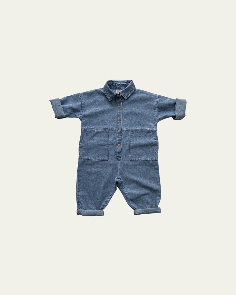 Kid's The Denim Boiler Cotton Suit, Size 9M-10