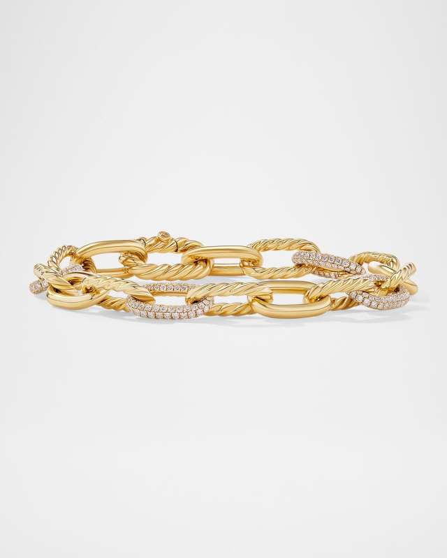 Madison Chain Bracelet with Diamonds in 18K Gold, 8.5mm